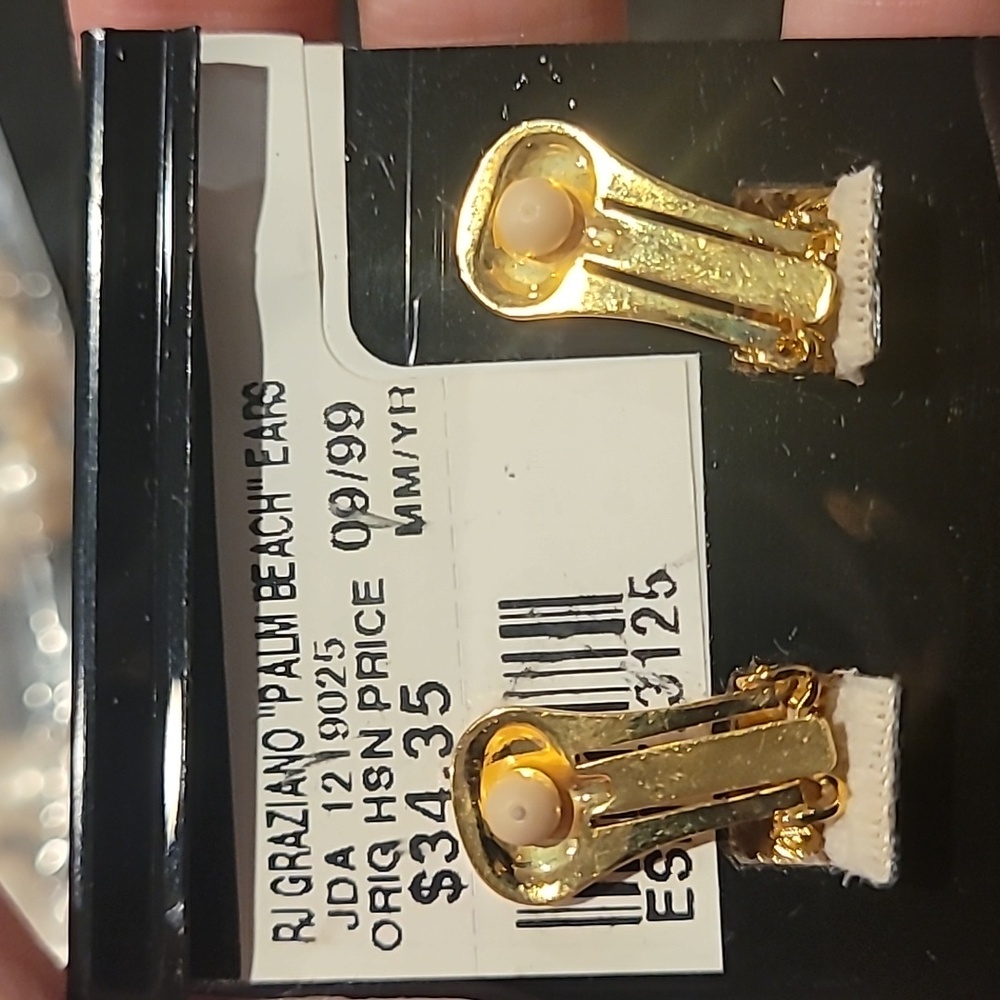 R.J. Graziano Gold and Orange Statement Earrings - Picture 3 of 6